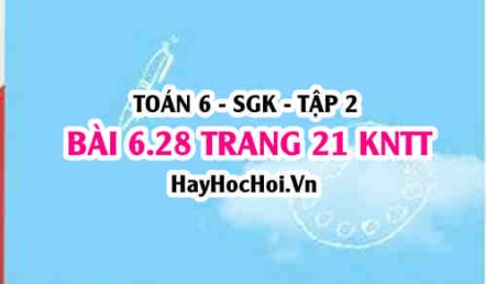 Bài 6.28 trang 21 Toán 6 Tập 2 Kết nối tri thức